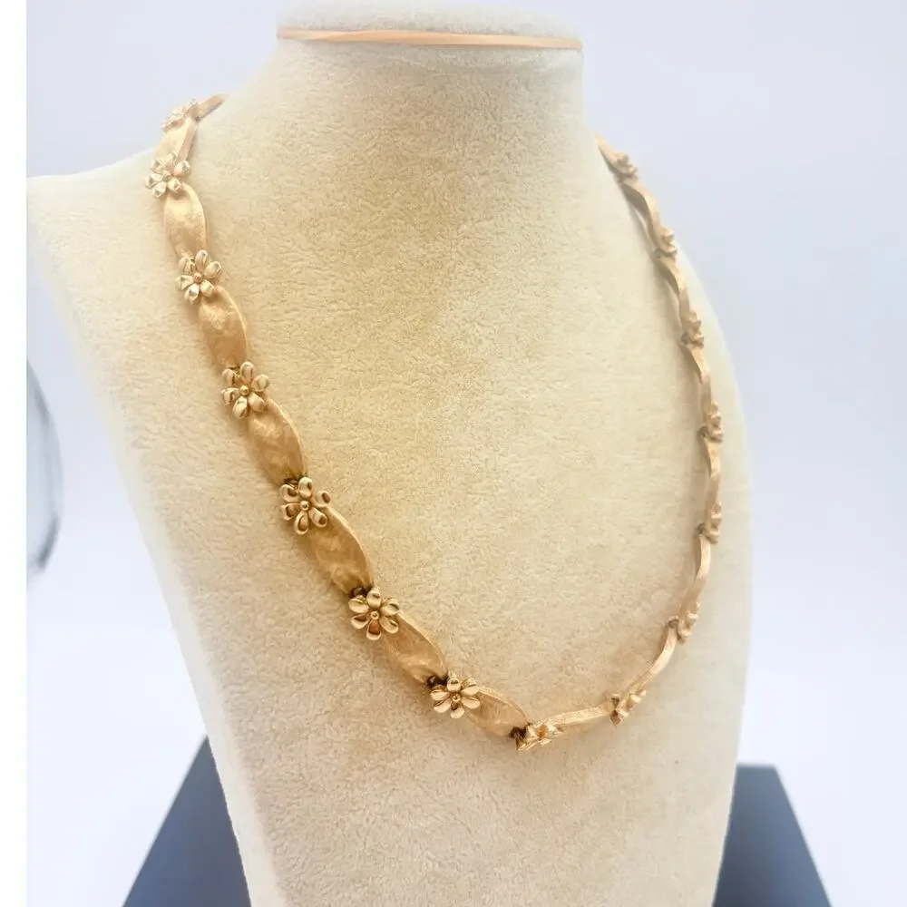 Crown Trifari Cast Ribbon Floral Necklace • c.1958–64 • Birthday Ribbon